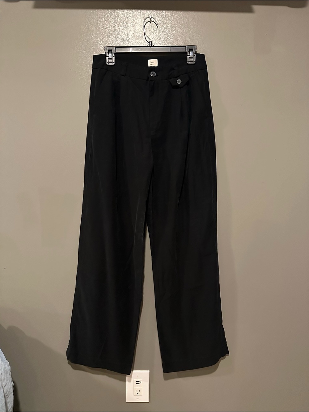 a new day Black Wide-Leg Dress Pants for Men